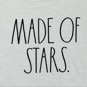 NWT Rae Dunn Made of Stars Off White T Shirt Size Large
